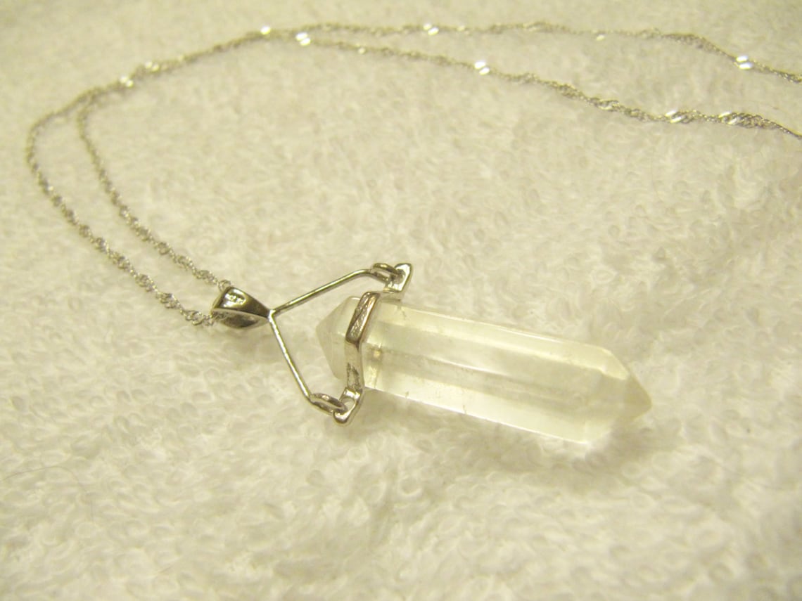 Quartz Crystal Pendant Necklace Etsy