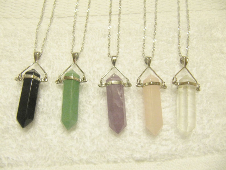Quartz Crystal Pendant Necklace Etsy