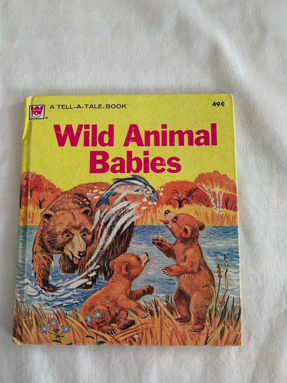 Vintage Whitman A Tell-A-Tale Book Wild Animal Babies | Etsy