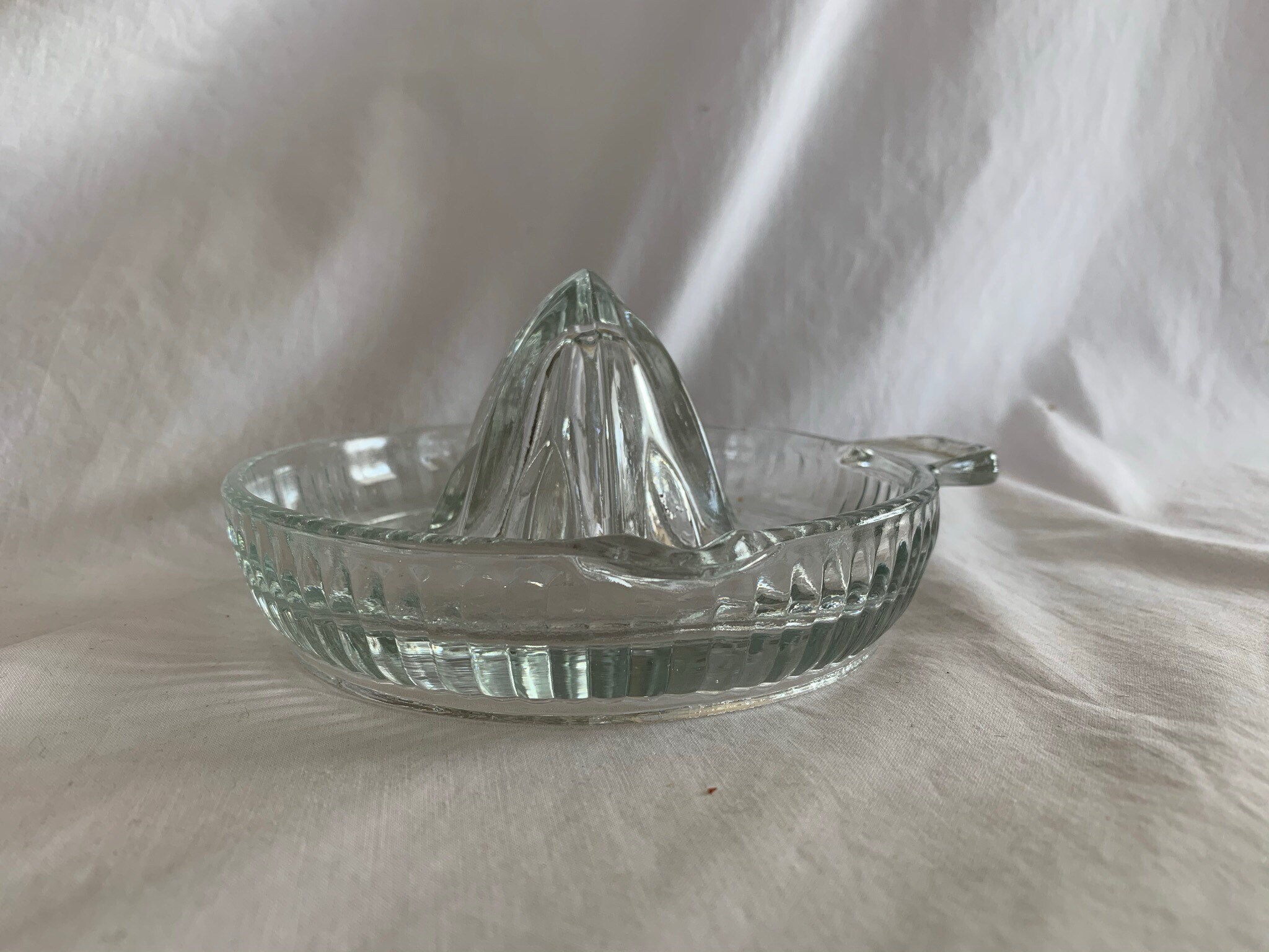 Vintage 1930s Anchor Hocking Clear Glass Side Handle Etsy