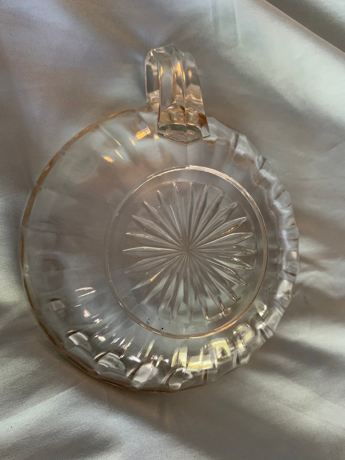 Vintage Pressed Glass Nappy with gold gilt rim Etsy 日本