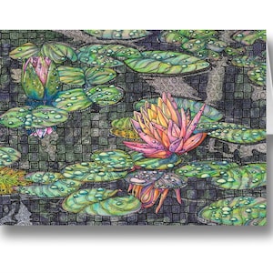 Let it Rain (Lotus Lily) - Biglietto di auguri / Art Card