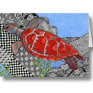 La tortue de mer - Carte de vœux / Carte d’art