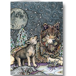Reflections (Wolf / Wolves) - Greeting Card / Art Card