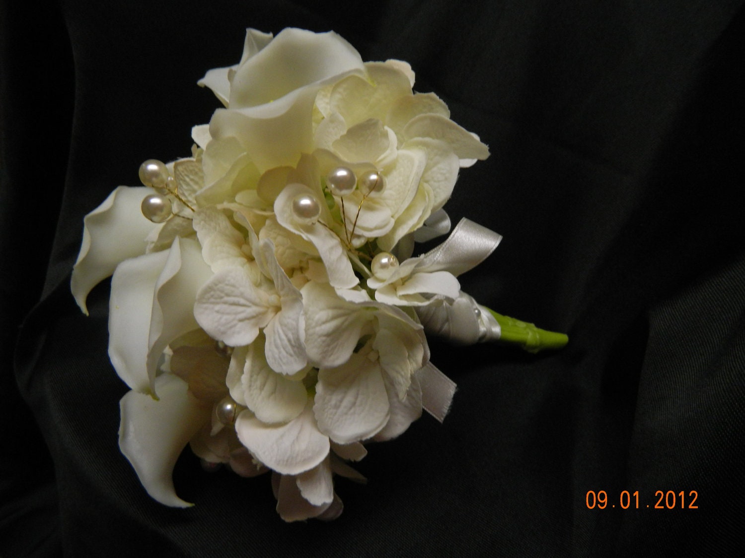 Wedding Bouquet Ivory silk calla lily & hydrangeas Etsy