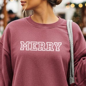 Merry Sweatshirt, Garment-Dyed 80% Cotton/20 Polyester Crewneck, Relaxed Fit