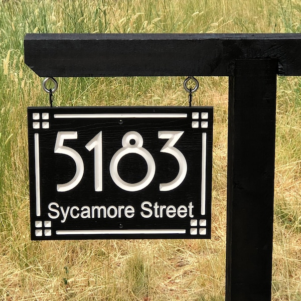 Lamp Post Hanging Address Sign Etsy