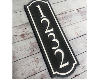 House Number Sign, Vertical Address Sign, Address Number Sign, Outdoor Address Sign, House Sign, Address Plaque, Outdoor House Number Sign