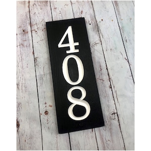 Vertical Address Sign, House Number, Simple Address Plaque, Farmhouse Porch Decor, Wood Grain Address Sign, Street Numbers, Front Door Decor
