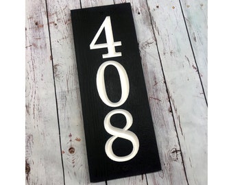 Vertical Address Sign, House Number, Simple Address Plaque, Farmhouse Porch Decor, Wood Grain Address Sign, Street Numbers, Front Door Decor