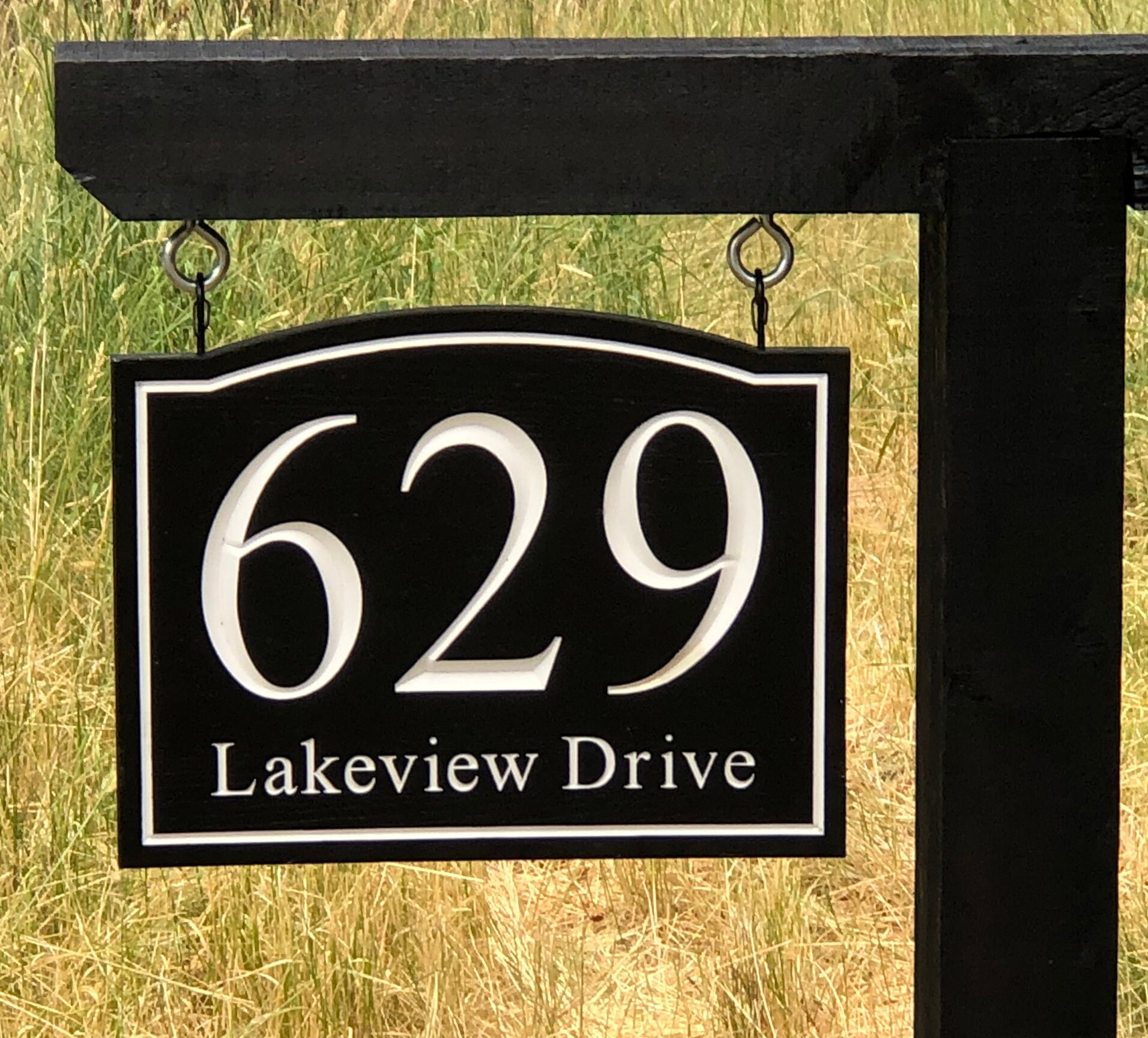 Hanging Address Sign Hanging Brackets With Address Sign - Acrylic ...