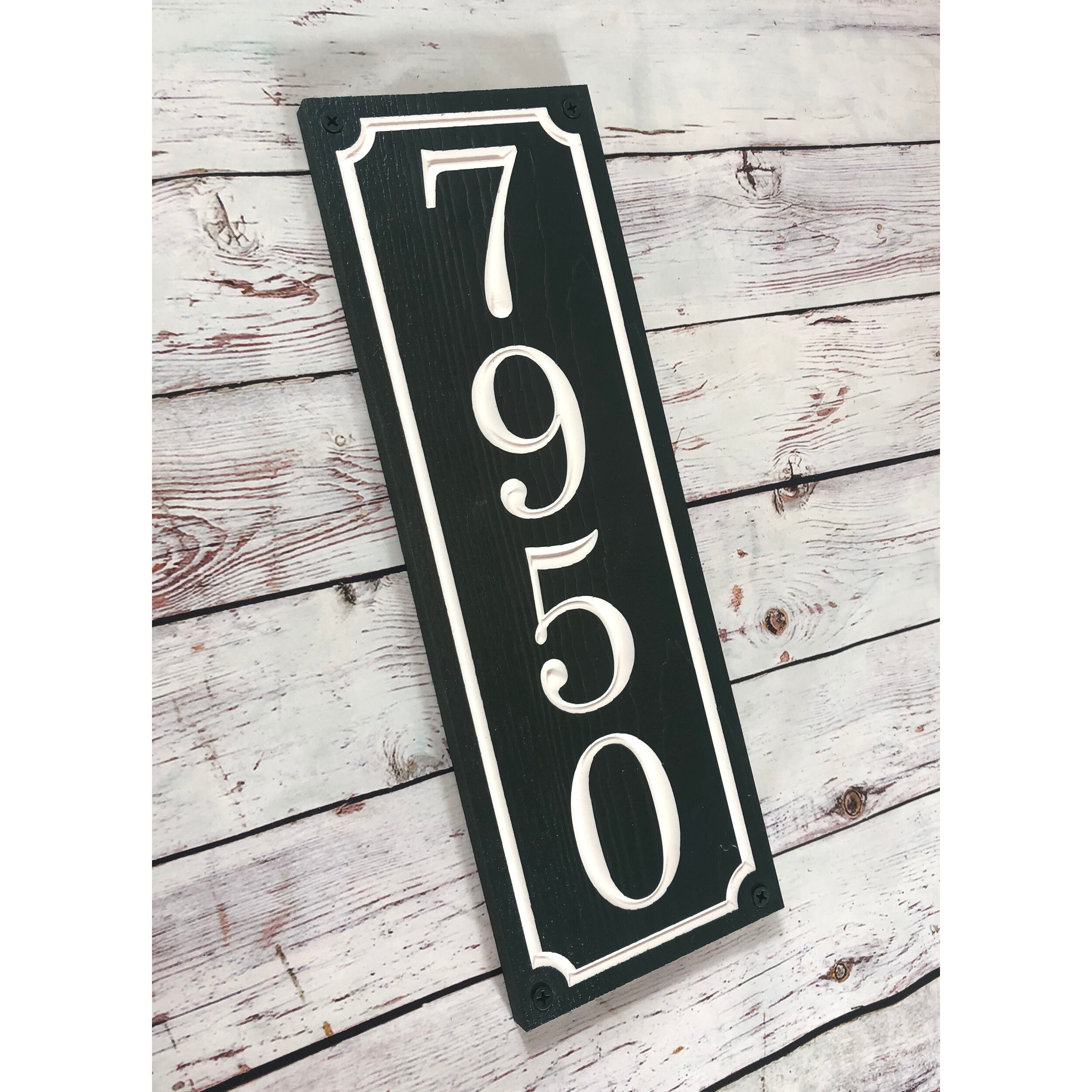 Personalized vertical house number sign carved PVC address Etsy