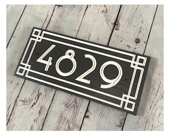 Art Deco Address Sign, Address Sign Outdoor, Custom Address Sign, Art Deco Address Plaque, House Numbers Sign, House Numbers Plaque