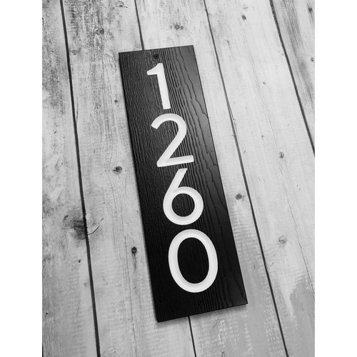 Vertical Address Sign House Number Simple Address Plaque Etsy