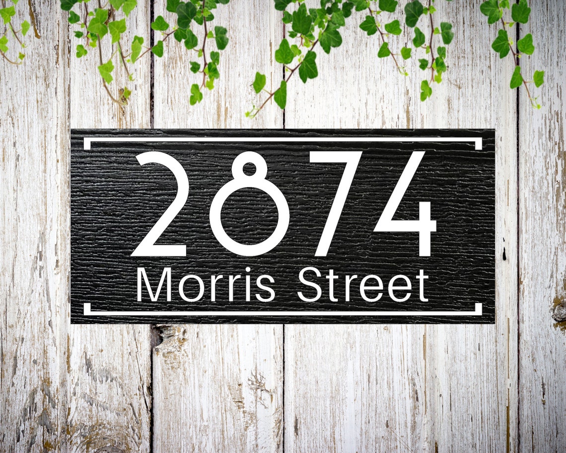 Art Deco Address Sign, House Number Sign, Arts and Crafts House Number ...