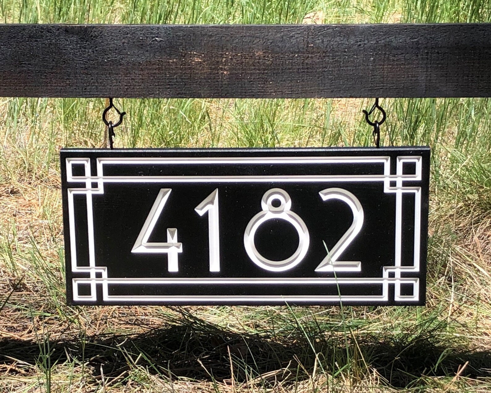 Hanging Art Deco Address Sign, Hanging Address Sign, Hanging Address ...