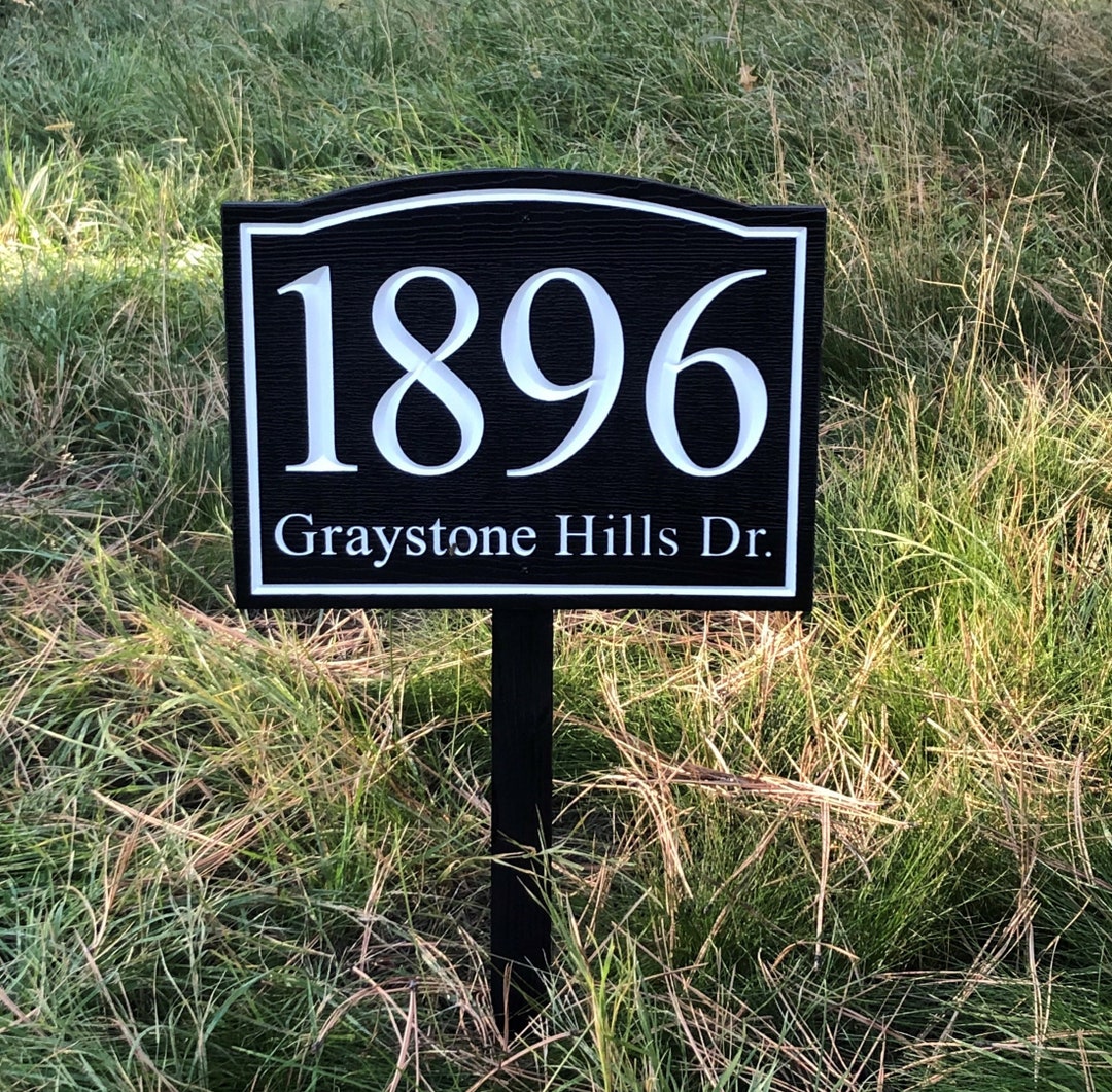 Yard Address Sign, House Number Sign With Stake, Yard Address Sign