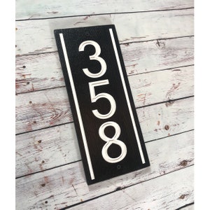 Vertical Address Sign, House Number Sign, Outdoor Address Plaque, Housewarming Gift Idea, Street Numbers, Front Door Decor