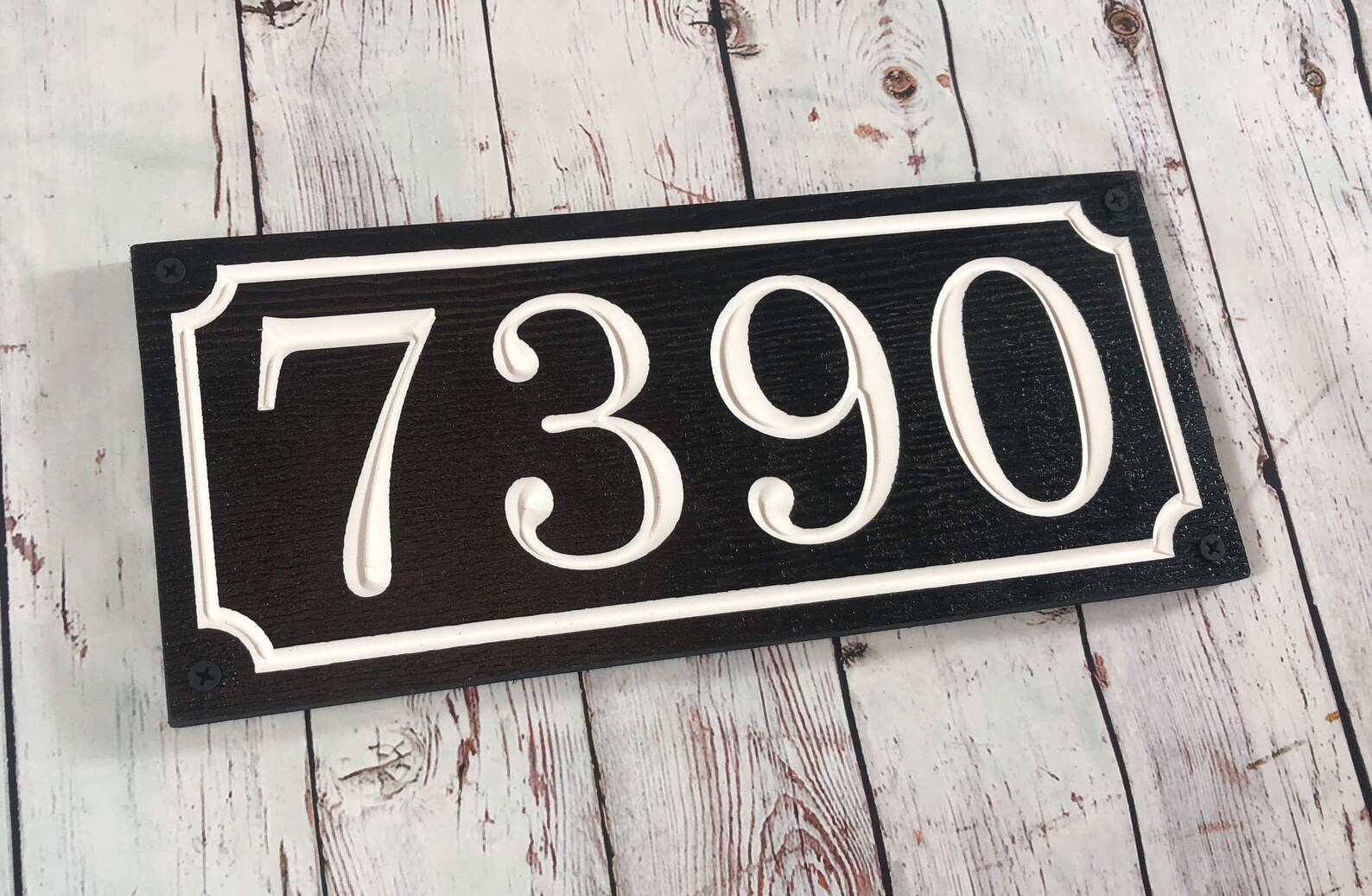 Personalized house number sign address plaque carved PVC Etsy