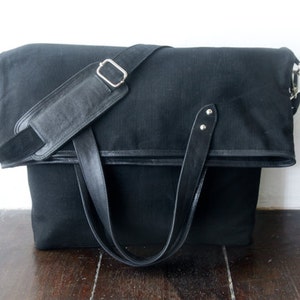 messager en toile ciré - sac sac à main - Ciré à la main avec de véritables détails en cuir - UNISEX