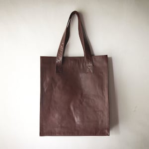 Leather Tote Bag, CarryAll, Shoulder Bag, Laptop, MacBook, Shopping Bag - Handmade Chocolate Brown Genuine Leather