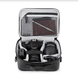 Dslr Camera bag insert, leather camera bag, camera case and protection, lens case, padded organiser for mirrorless cameras equipment, small