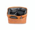 Camera bag insert in genuine leather, camera case and protection for DSLR, padded for camera gear and lenses, colour tan product logo