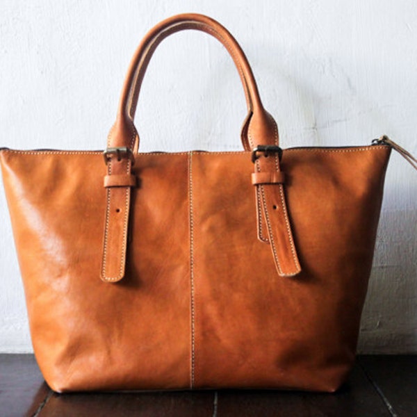Leather Tote - Etsy