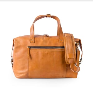 JAPEN Bag Tan - with Insert in genuine leather. Messenger bag for women and men.