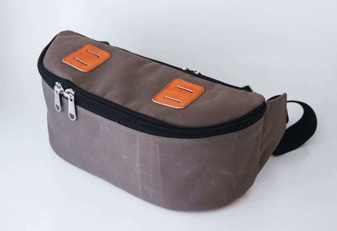 DSLR Camera Waist Bag Fanny Pack Waxed Canvas and Genuine Etsy