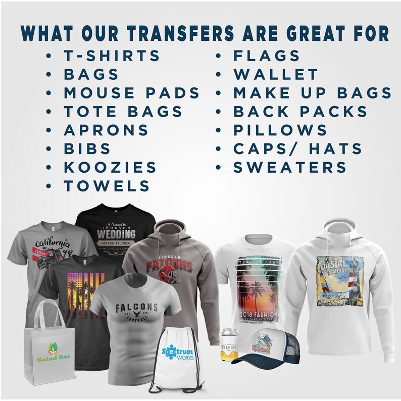 Custom HTV Vinyl Transfer Prints Ready to Press HTV Custom Etsy