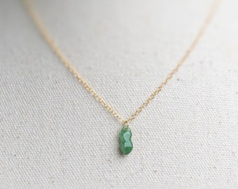 Tiny Jade Necklace Gold Jade Necklace Green Jade Necklace for Women