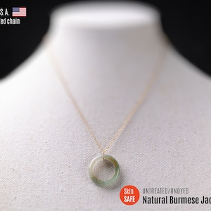 Donut Jade Necklace Gold Jade Necklace Silver Jade Donut Pendant