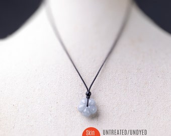 Sakura Jadeite Necklace: Untreated Burmese Jade Flower Pendant