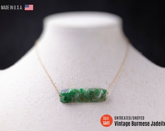 Vintage Burmese Jade Necklace Jadeite Pendant Apple Green Jade Pendant Necklace Jade Jewelry