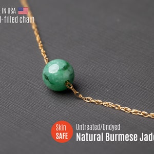 UNTREATED Jade Necklace for Women Jadeite Necklace Jade Bead Necklace Jade Choker Necklace