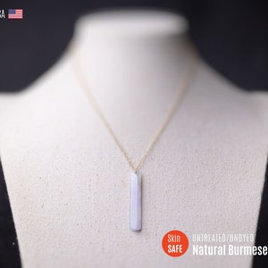 Untreated Lavender Jade Necklace for Women Jadeite Pendant Necklace