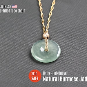 Ice Jade Necklace Gold Jade Necklace Silver Jade Donut Pendant