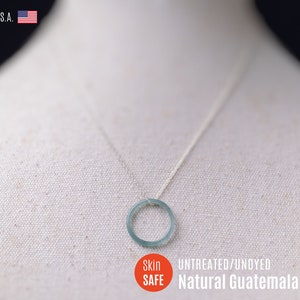 Dainty Guatemalan Jade Necklace Silver Jade Necklace for Women Jadeite Necklace