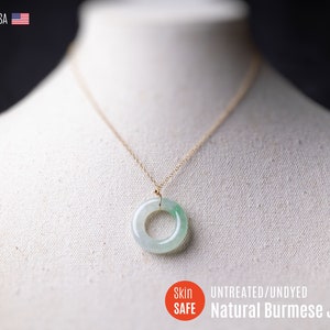 Donut Jade Necklace Gold Jade Necklace Silver Jade Donut Pendant