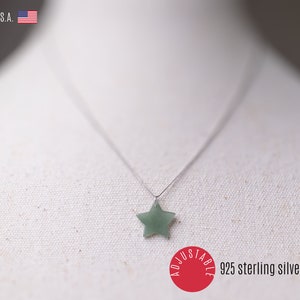 Burmese Jade Necklace Silver Jade Pendant Necklace Star Necklace