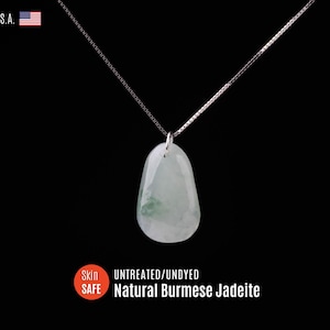 Dainty Burmese Jade Pendant Necklace: Adjustable Sterling Silver or Gold Vermeil
