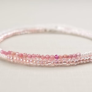 Pink Tourmaline Bracelet for Women Multi Wrap Bracelet Layer Bracelet Stacking Bracelets Bridesmaid Bracelet