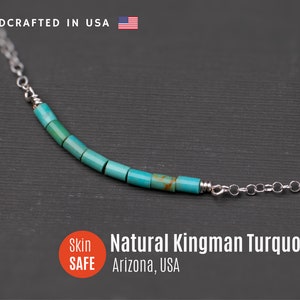 Kingman Turquoise Necklace Turquoise Sterling Silver Necklace December Birthstone Necklace Turquoise Choker Necklace image 4
