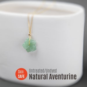 Jade Necklace Gold Jade Necklace for Women Jade Jewelry Aventurine Necklace image 6