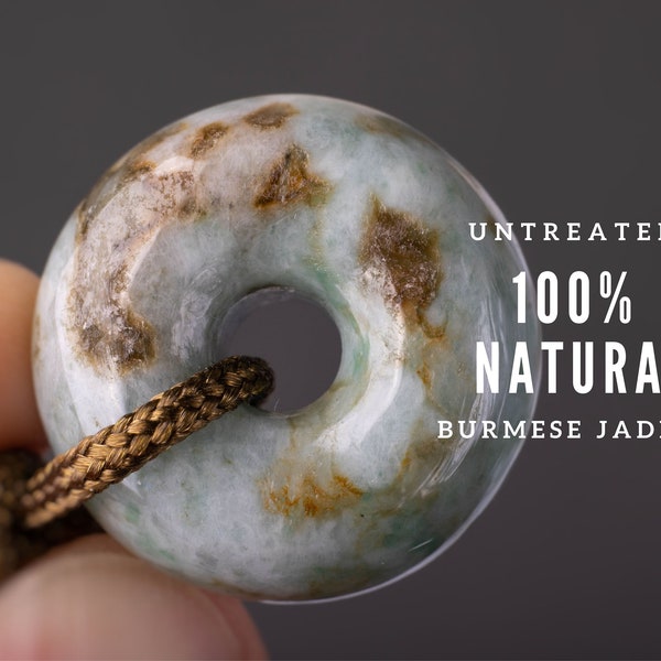 UNTREATED Burmese Jade Necklace Jadeite Necklace Jade Donut Necklace