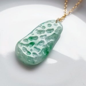 Apple Green Jade Necklace Gold Jade Necklace Green Jade Pendant Necklace Jadeite Necklace Jade Jewelry