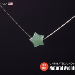Aventurine Star Necklace: Sterling Silver or Gold Vermeil