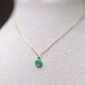 Tiny Burmese Jade Necklace Gold Jade Necklace Jadeite Necklace