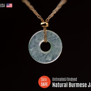 UNTREATED Burmese Jade Necklace Jadeite Pendant Necklace Green Jade Pendant Necklace Jade Gold Necklace